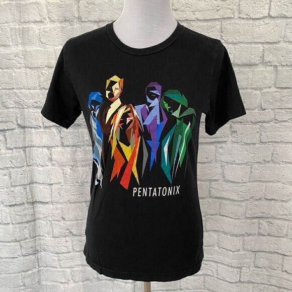 Pentatonix canvas women S band short sleeve graphic print t-shirt black - Picture 1 of 8